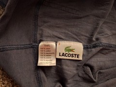 Lacoste Mens Blue Cotton Long Sleeve Hooded T-Shirt Regular Fit, Size 3