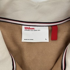 Wilson Mens L Mixed Media 1/4 Zip Pullover Color Block Zipper Pockets Athleisure