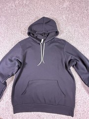 Bella + Canvas 3719 Unisex Sponge Fleece Pullover Hoodie Sweatshirt Large Black
