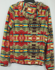 Dravus Men’s S Fleece Snap Neck Colorful All Over Aztec Southwest Print Hoodie
