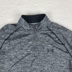 Under Armour Sweater Mens Medium Black Gray Heathered Loose Heatgear Performance