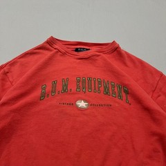 VTG 90s BUM Equipment Mens Surf Orange Coral Streetwear Crewneck Sweatshirt S/M