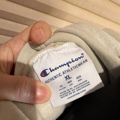 Champion Beige Pullover Hoodie CTRL Industries Graphic Logo Print Men’s XL