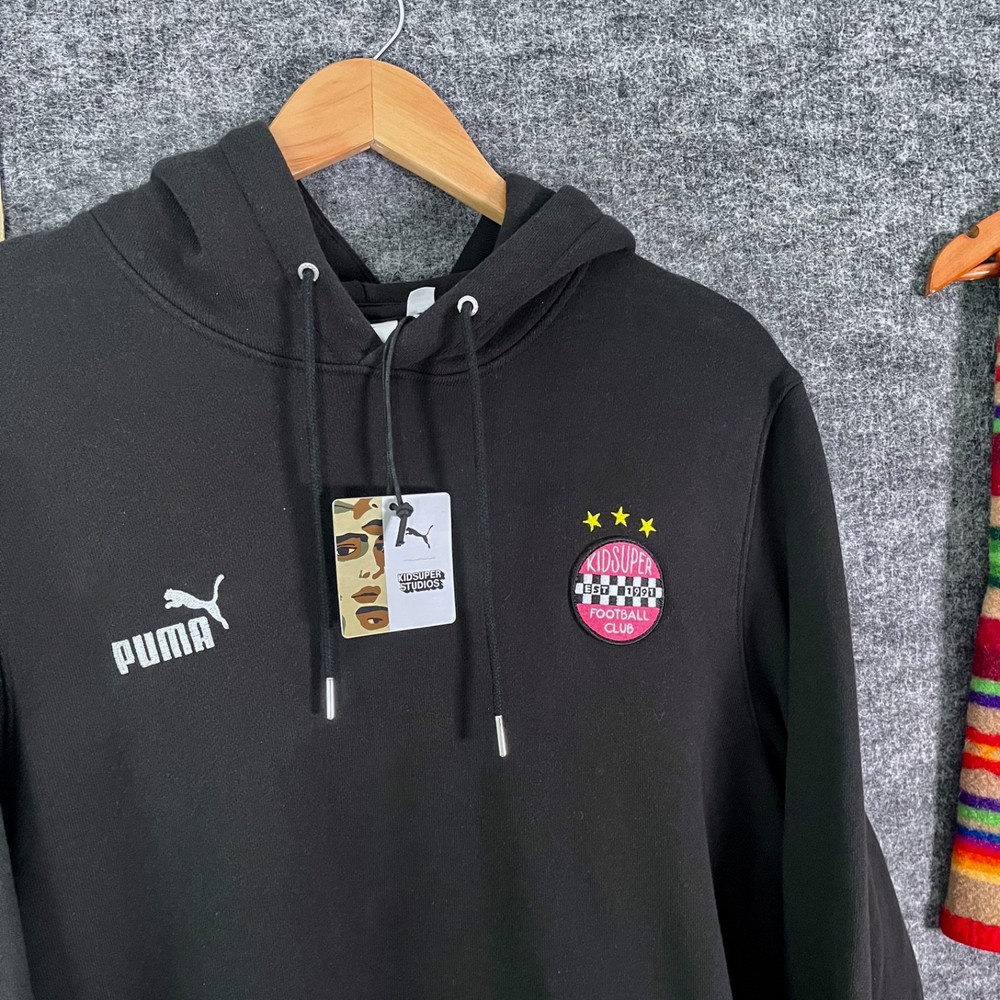 Puma Men’s Size Small Black Hoodie Heavyweight X Kidsuper Studios Soccer Skater