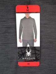 Spyder Active Hoodie Mens Medium Gray Pullover Lightweight 4-Way Stretch Gym
