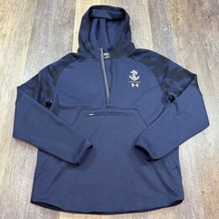 Under Armour Mens US Navy Midshipmen Camo 1/4 Zip Pullover Hoodie Blue Size L
