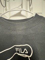Fila Heavyweight Long Sleeve Black Sweatshirt Size XL