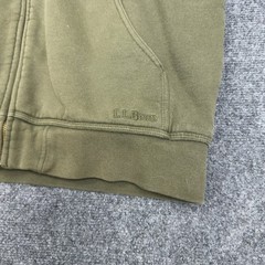 LL Bean Hoodie Mens Medium Green Cotton Polyester Sherpa Lined Full Zip Gorpcore