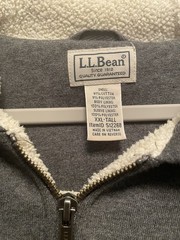 L.L.Bean Full Zip Sherpa-Lined Hooded Hoodie w/ Pockets Gray Men’s XXL-Tall