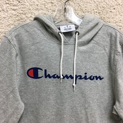 Champion Hoodie Medium Adult Gray Heather Pullover Sweatshirt Athletic Mens M