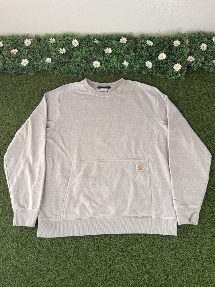Carhartt Force Utility Gray Relaxed Fit Crewneck Pullover Sweatshirt Large