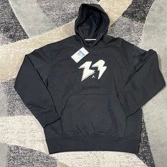 Nike Jordan Lightning Bolt Hoodie Men Medium Black FB7021-010 23 Spellout NEW