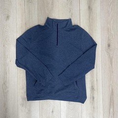 All In Motion Mens XL Quarter Zip Pullover Sweatshirt Heather Blue Pockets