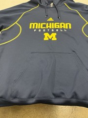 Adidas Navy and Yellow Michigan Football Hoodie 100% Polyester Size XL