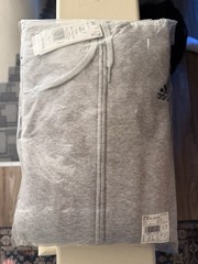 NEW Adidas Men’s Essentials Fleece 3-Stripes Full-Zip Grey Heather – XXL TALL