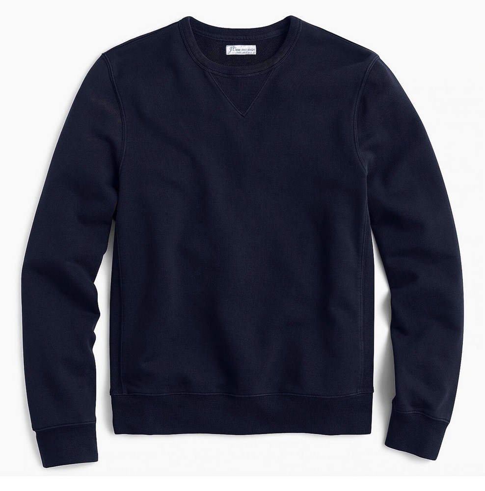 JCREW sweatshirt navy french terry dark blue plain basic crewneck XXL 2XL NWT nr