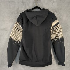 NWT $69 TAILORED REC Apocalypse Fleece Hoodie SMALL Pleated Sleeve Hand painted