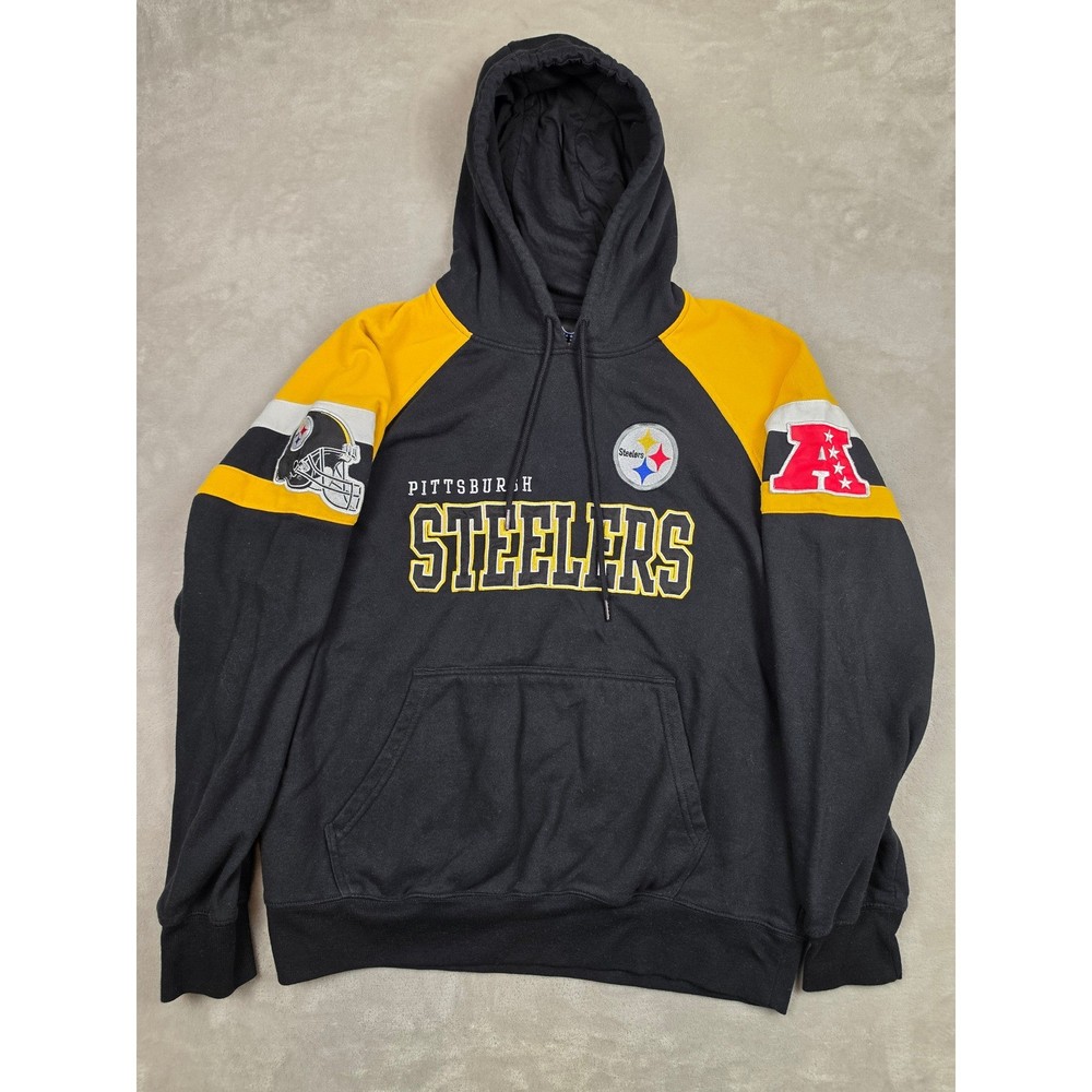 NFL Pittsburgh Steelers Hoodie Mens XL Black Yellow Sweatshirt Football