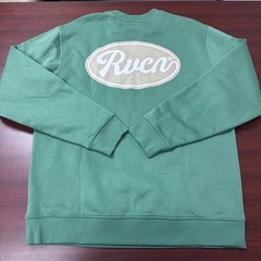 RVCA Oliver Crew Sweatshirt Mens Large Green Fleece Pullover Spring NEW $56