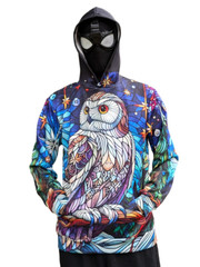 AMIALA Winter Owl Hooded Sweatshirt, 3D Unisex Hoodie S M L XL 2XL