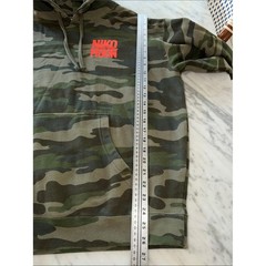 NIKO MOON Camo Pullover Hoodie Olive Green Orange Logo Sweatshirt