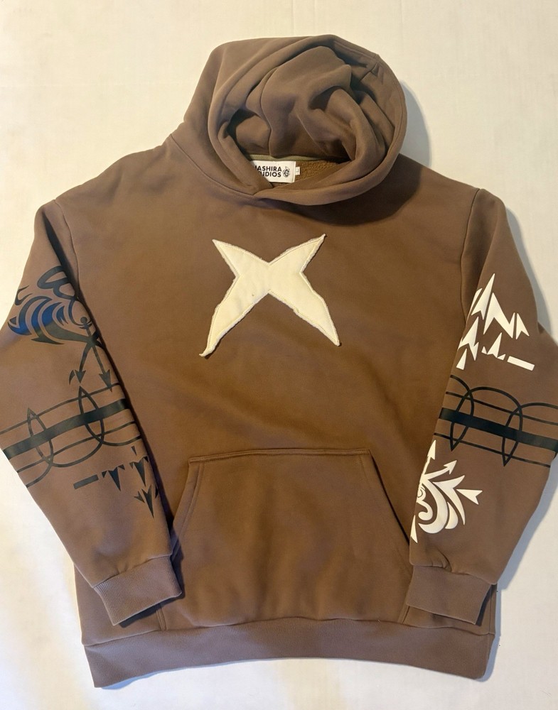 Hashira Studios Hoodie Brown With Graphics Large Size