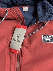 Hurley Men’s Half Zip Sherpa Anorak Hoodie Long Sleeve, Size XL NEW