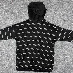 Adidas Black Hoodie Sweatshirt With White Logo Kangaroo Pocket & Drawstring Hood