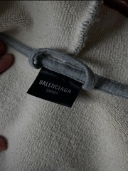 BALENCIAGA Unity Sports Icon BOXY Zip-Up Hoodie Large GREY