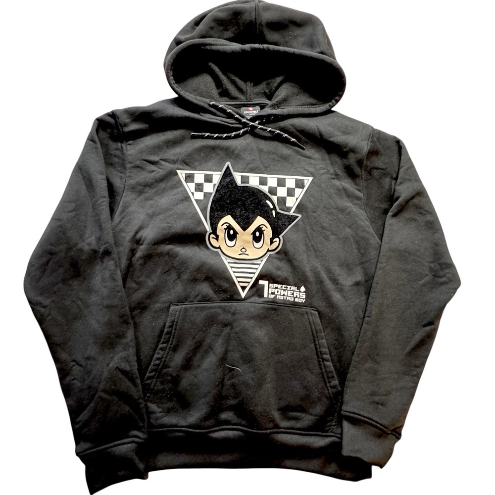 Southpole x Astro Boy Small Hoodie Pullover Black White Checkered Velvet