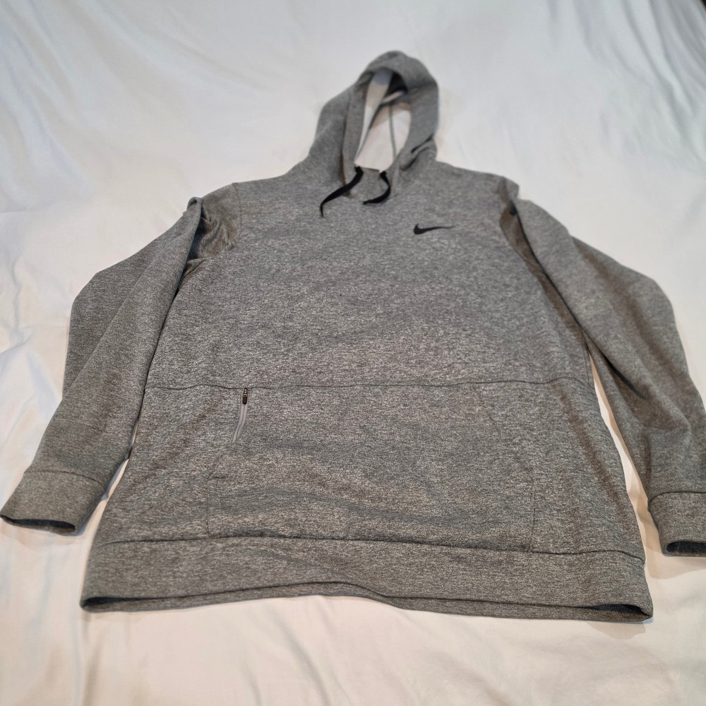 Nike Hoodie Men XL Gray Excellent Therma-FIT Pullover Training Activewear