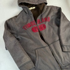 Timberland Mens XL Sherpa Lined Full Zip Hoodie Faded Gray Embroidered 1973 Logo