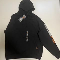 NWT Timberland PRO Men Medium Hood Honcho Sport Pullover Hoodie Black Orange