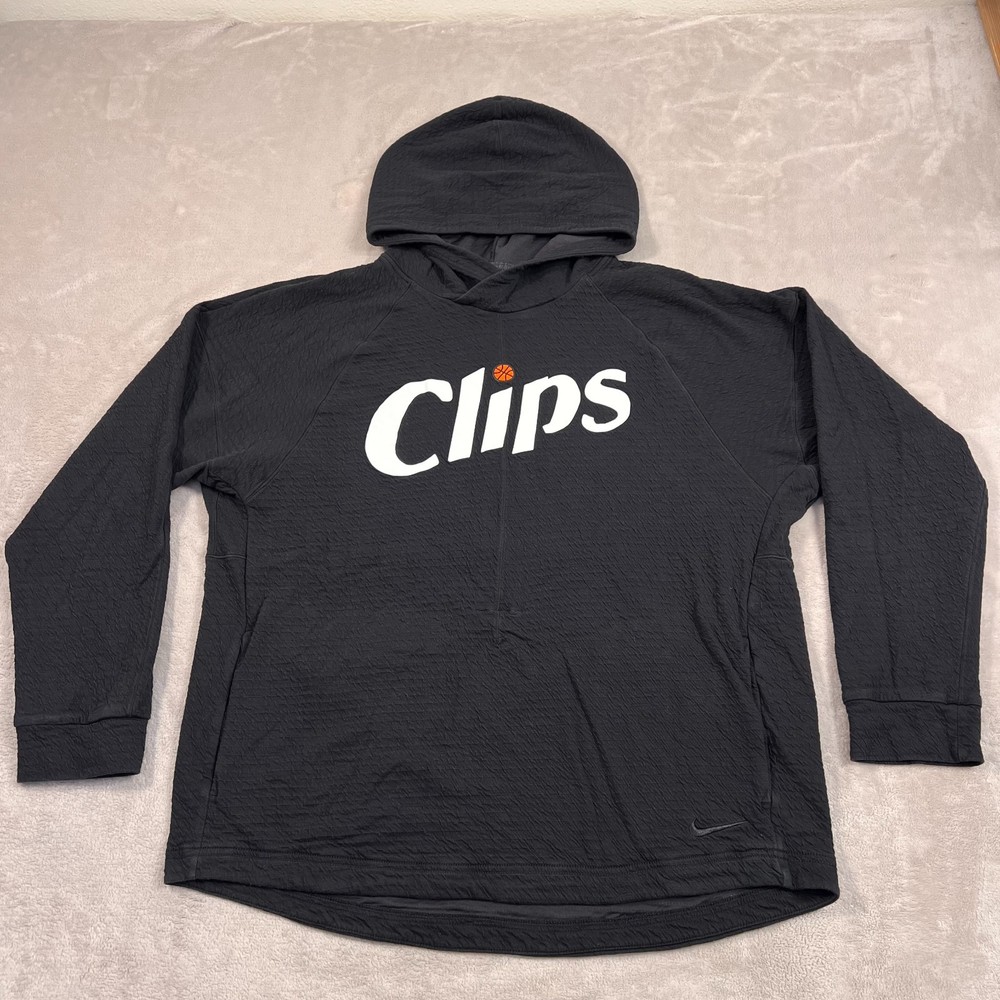 Nike Yoga Clips Sweater Mens Size XL Black Pullover Textured Hoodie Sweatshirt
