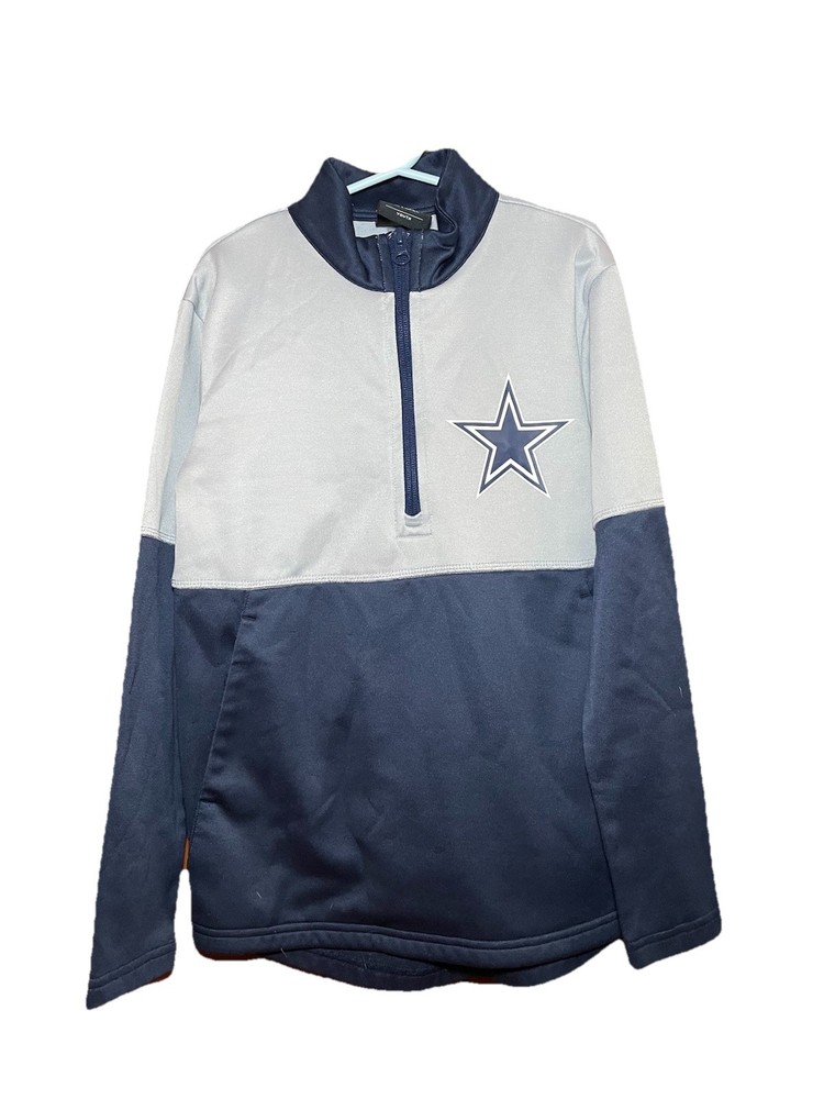 NFL Team Apparel Dallas Cowboys Long Sleeve Pullover 1/4 Zip Youth Small (8)