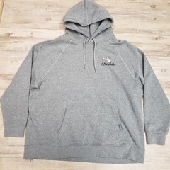 Burlebo Hoodie Sweatshirt Mens XL Gray Pullover Fleece Duck Camo Back Graphic