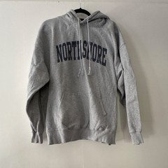 New York City Gray Pullover Hoodie Teens L Cotton Fleece Logo Hooded Pockets
