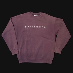 Vintage 90s Lee Sport Baltimore fleece crewneck plum sun faded M/21
