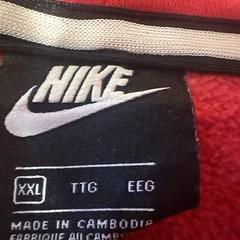 NIKE AIR MEN’S RED COLOR BLOCK FULL ZIP HOODIE XXL