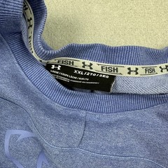 Under Armour Sweatshirt Men 2XL Blue Solid Fishing Crew Hook UA Pullover XXL