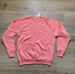 Vintage Tultex Sweatshirt Blank Large Raglan Coral Salmon NWT Spot