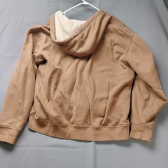 LL Bean Katahdin Iron Works Hoodie Mens Large Brown Sherpa Lined Full Zip Jacket