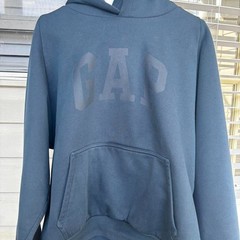 Yeezy Gap Engineered by Balenciaga Shrunken Dove Hoodie Dark Blue Size Medium
