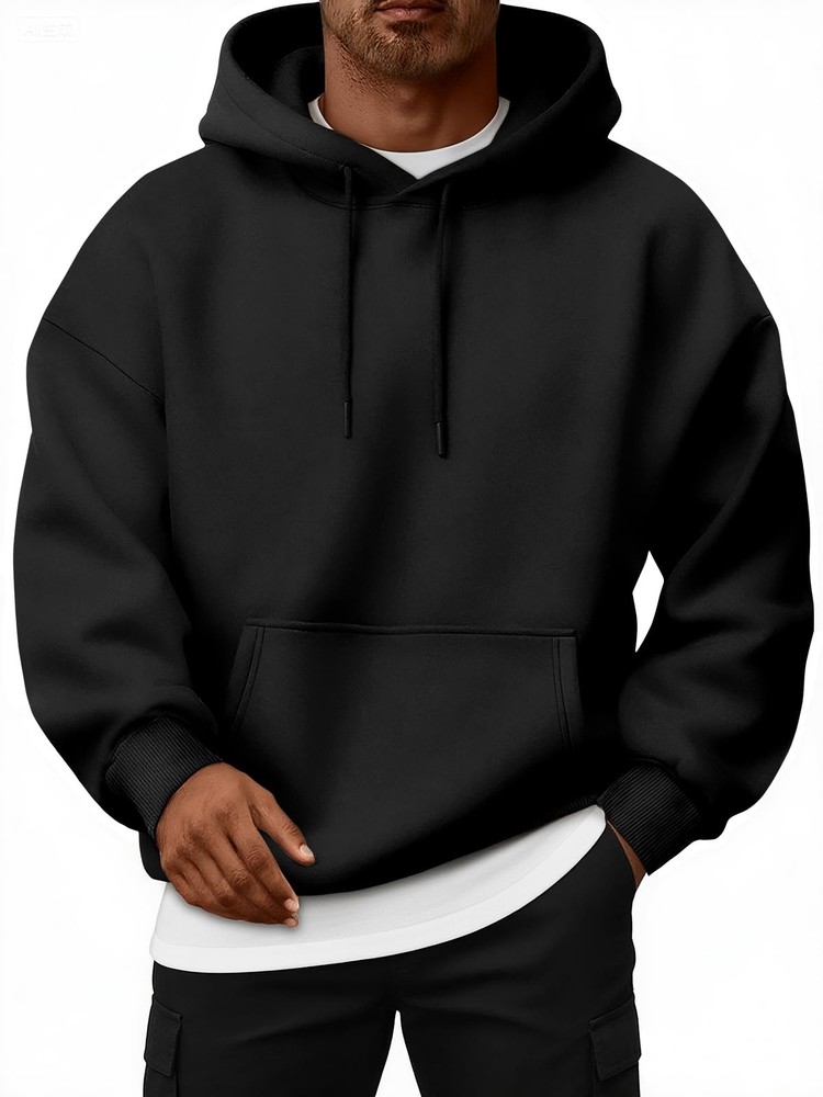 Mens Oversized Hoodies Fall Sweatshirt Winter Fleece Hooded Collar Drawstring…