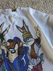 Vintage 1993 Hip Hop Looney Tunes Bugs Bunny Taz Double Sided Sweatshirt XL 90s