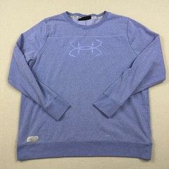 Under Armour Sweatshirt Men 2XL Blue Solid Fishing Crew Hook UA Pullover XXL