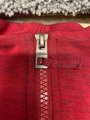 Cinch Mens M Red Heathered 1/4 Zip Pullover Slits Long Sleeve Rayon Blend Cowboy