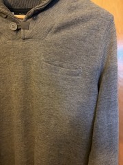 Mark Law Men’s Gray Cotton Blend Fleece Shawl Collar Button Pullover L