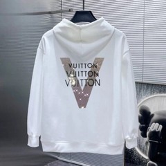 New Men Luxury Diamond V Letter 2 Sides Rhinestones Fashion Hoodie High Quality