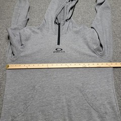 Oakley Hoodie Mens 2XL XXL Gray Bark Half Zip Training Sweatshirt Sweater